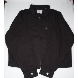 PacSun Black Zip Up Cropped Jacket Men's Streetwear Collared Button‎ Cuff S NWT
